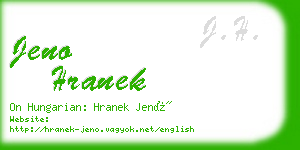 jeno hranek business card
